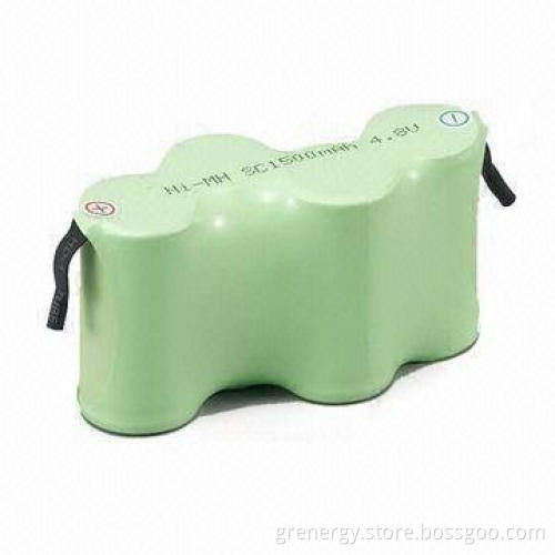 4.8V NiMH Battery Pack with SC x 1,500mAh Nominal Capacity, Used in Medical Facilities
